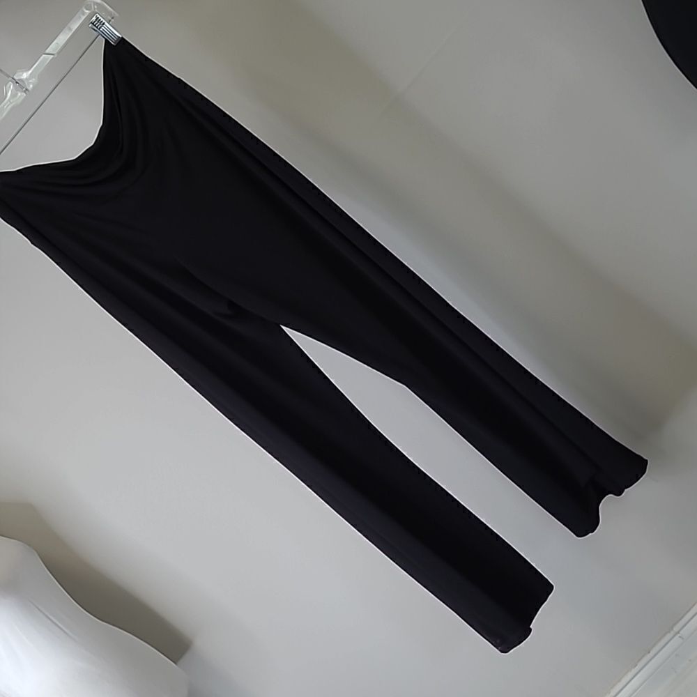 Contemporary edge sz L black poly spandex flare leg pants